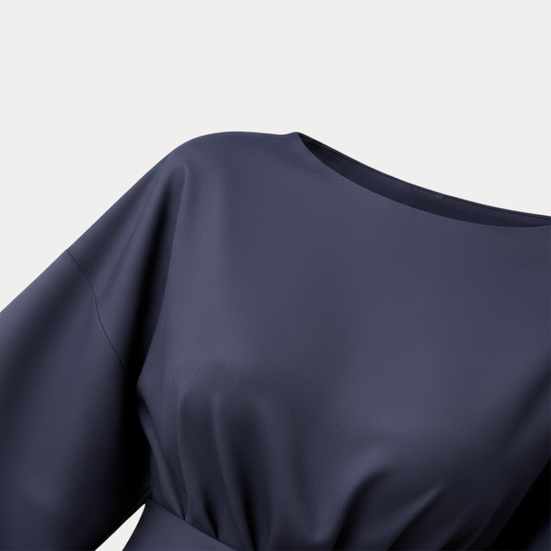 Briony | Belted Bell-Sleeve Midi Dress