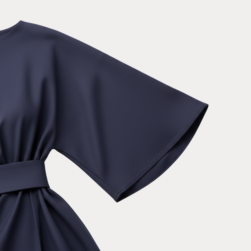 Briony | Belted Bell-Sleeve Midi Dress