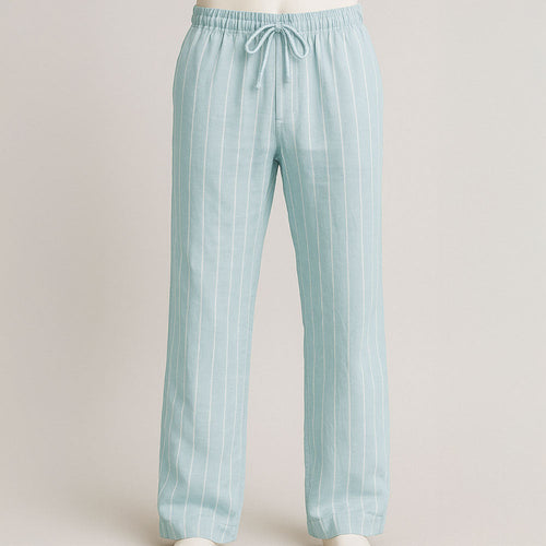 Linen Trousers – Striped Lightweight Breathable – Relaxed Fit – Men's Casual Australia