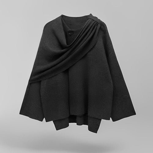 Women's Cape Coat – Asymmetrical Draped Loose Fit – Winter Australia