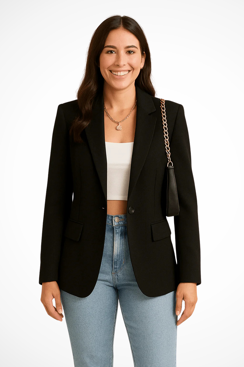 Women's Single-Button Blazer – Tailored Structured Fit – Office Casual Australia