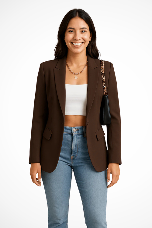 Women's Single-Button Blazer – Tailored Structured Fit – Office Casual Australia