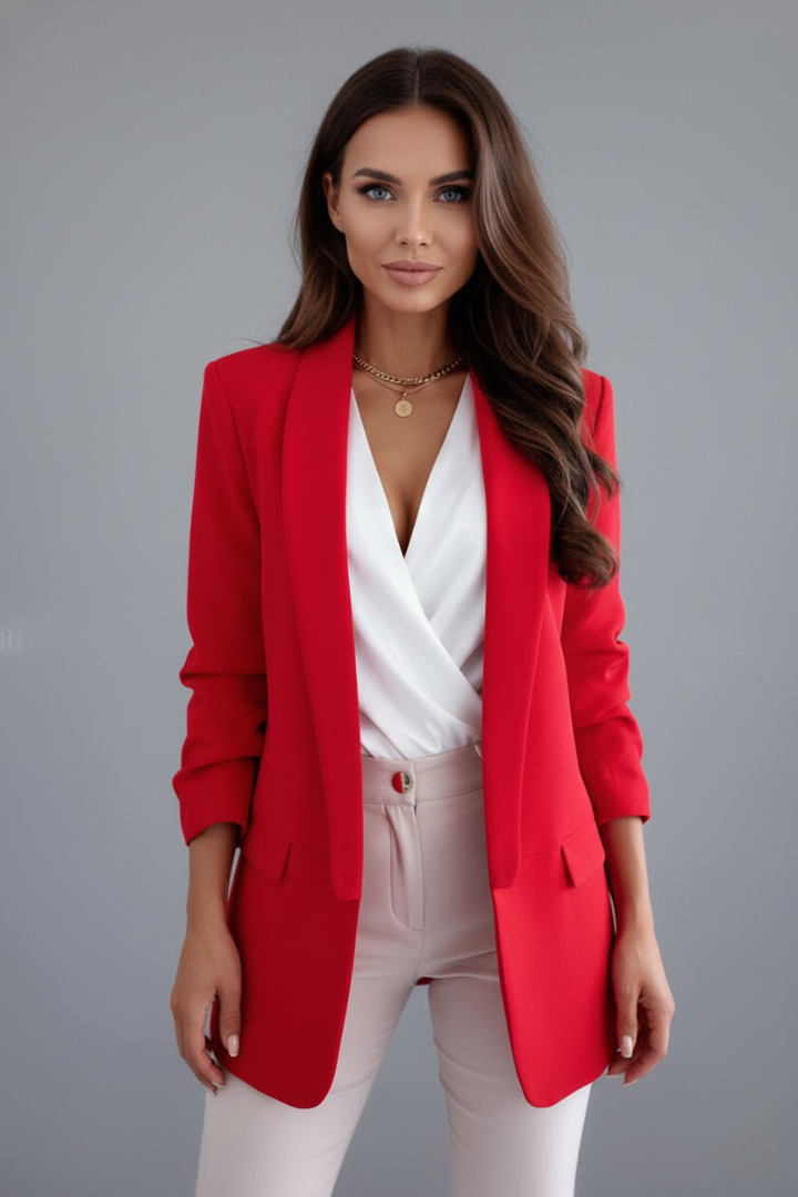 Women's Wrap Collar Blazer – Tailored Structured Fit – Smart Casual Australia