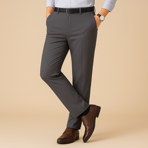 Chino Trousers – Stretch Pleated Tapered Fit – Men's Smart Casual Australia