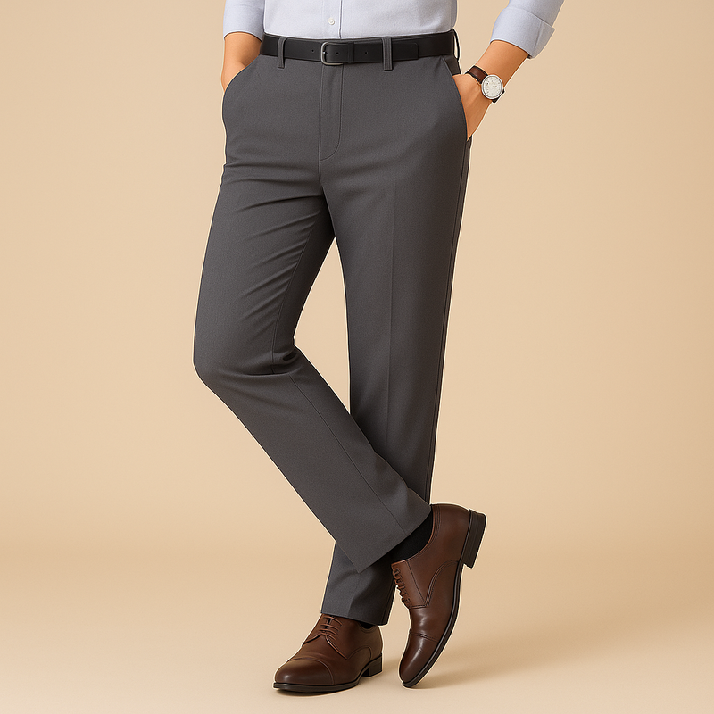 Chino Trousers – Stretch Pleated Tapered Fit – Men's Smart Casual Australia