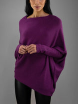 Seraphina | Off Shoulder Knit Sweater in Purple