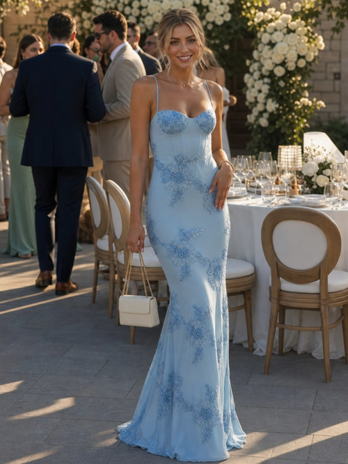 Francesca | Lace Corset Open-Back Maxi Dress