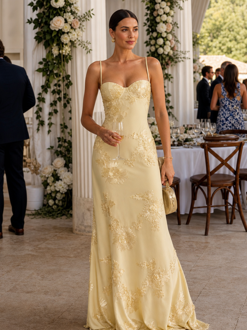 Francesca | Lace Corset Open-Back Maxi Dress