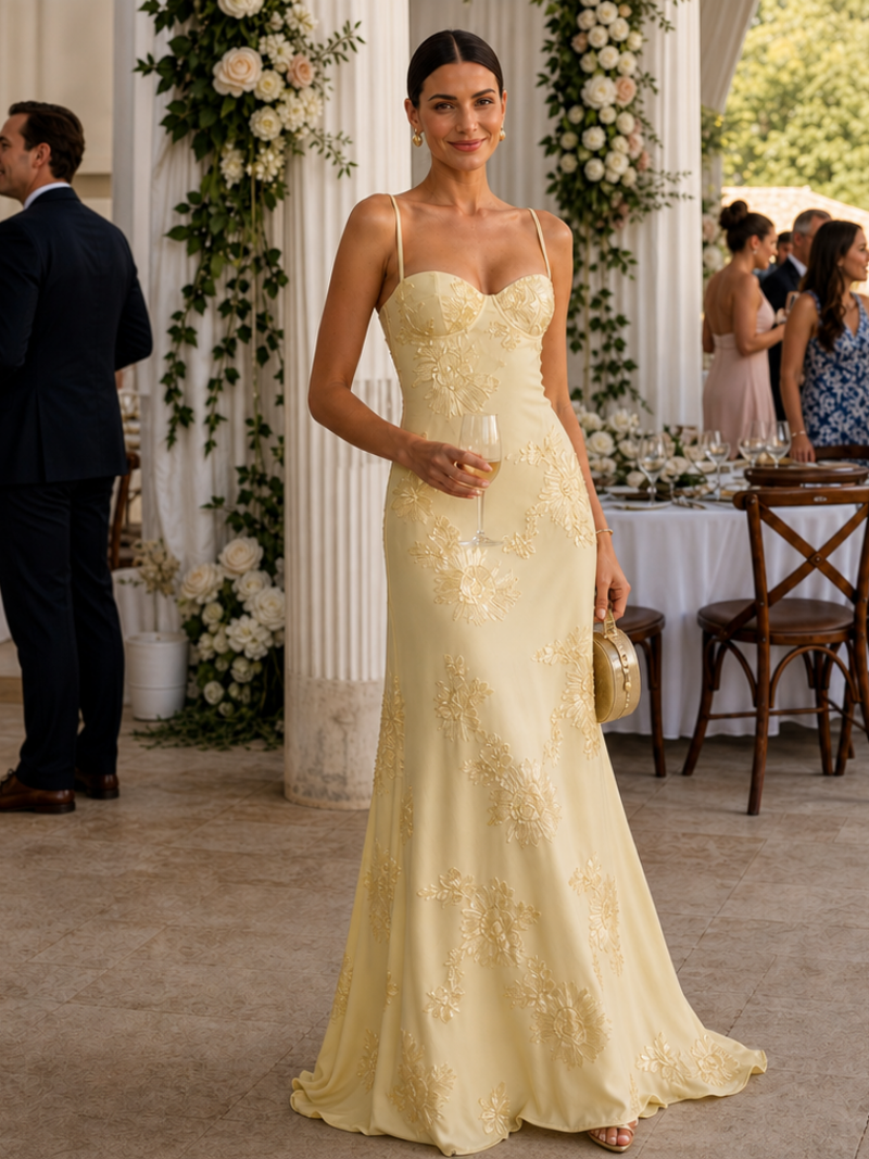 Francesca | Lace Corset Open-Back Maxi Dress