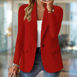 Women's Longline Blazer – Relaxed Wrinkle-Free Fit – Office Casual Australia in Red