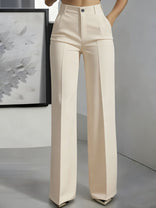 Women's Wide-Leg Pants – High-Rise Pleated Wrinkle-Resistant – Office Australia in Apricot