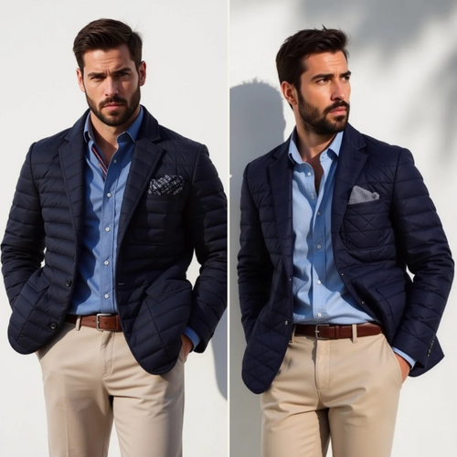 Puffer Bomber Jacket – Lightweight Quilted – Slim Fit – Men's Winter Outerwear Australia