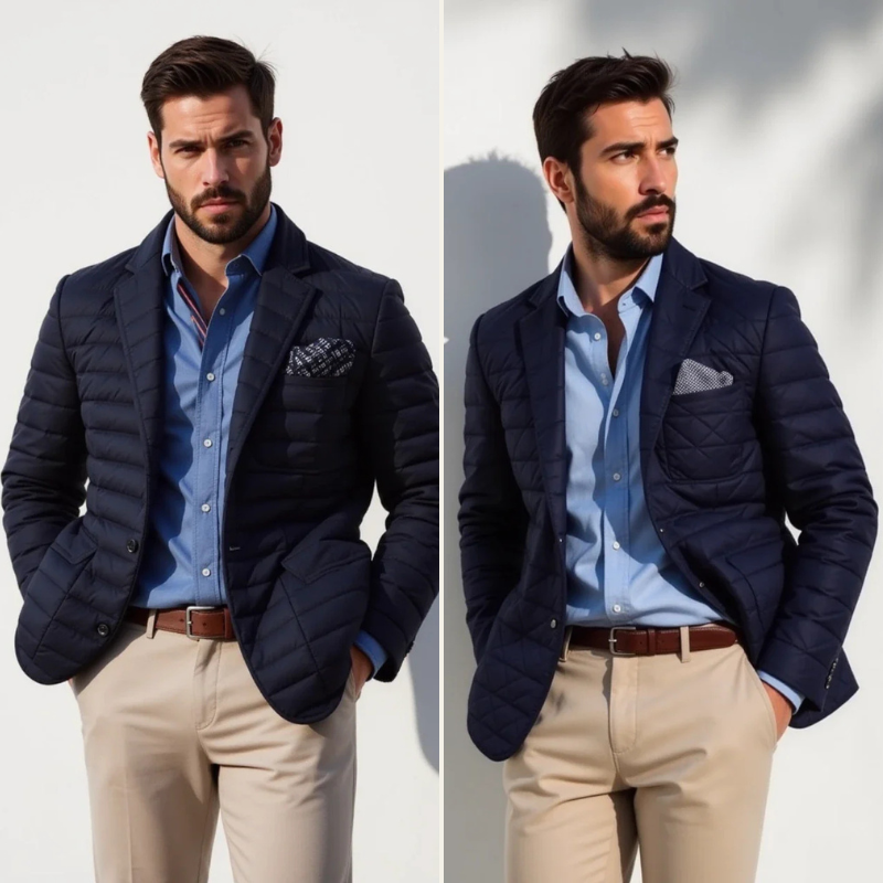 Puffer Bomber Jacket – Lightweight Quilted – Slim Fit – Men's Winter Outerwear Australia