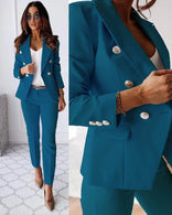 Women's Blazer & Trouser Set – Tailored Structured – Office Australia in Dark Turquoise