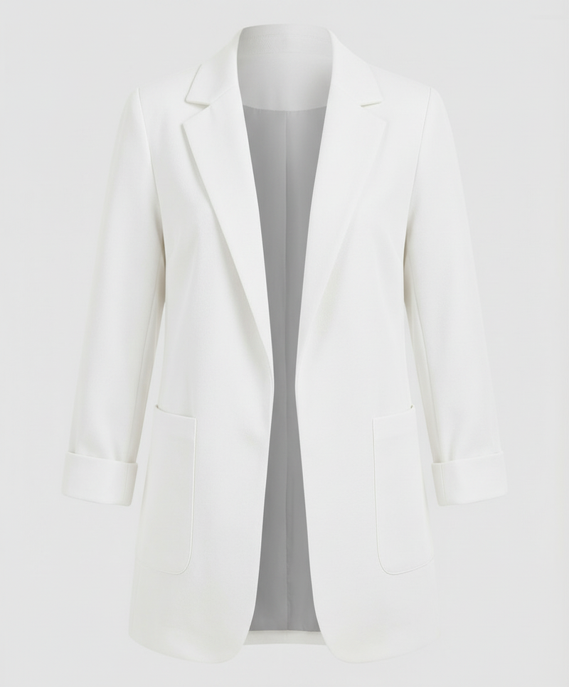 Women's Long Blazer – Open Front Longline – Relaxed Tailored Layering Australia