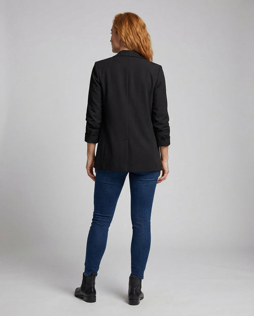 Women's Long Blazer – Open Front Longline – Relaxed Tailored Layering Australia