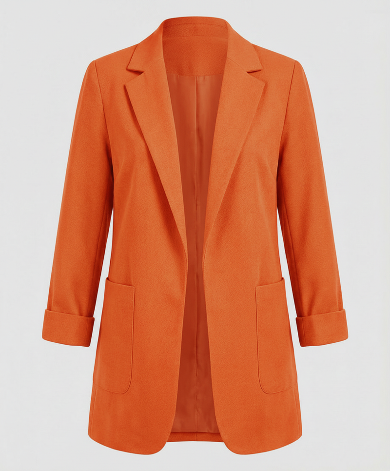 Women's Long Blazer – Open Front Longline – Relaxed Tailored Layering Australia
