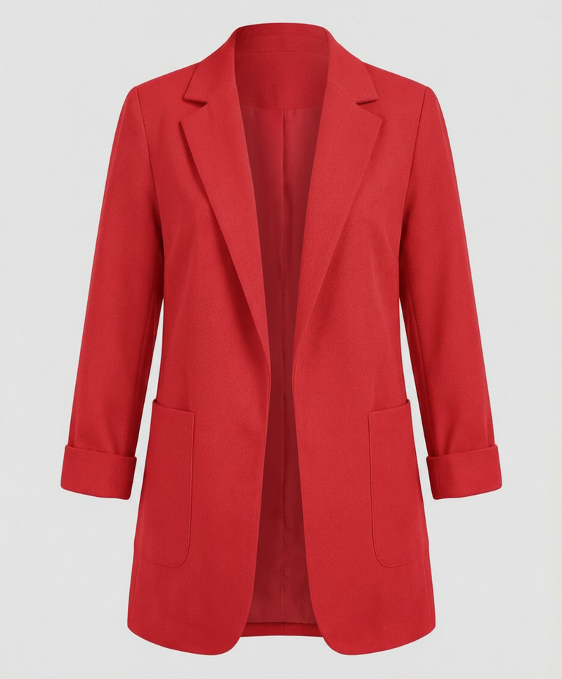 Women's Long Blazer – Open Front Longline – Relaxed Tailored Layering Australia