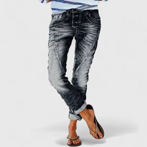 Women's Wide-Leg Jeans – Distressed Denim Mid-Rise – Casual Australia