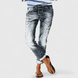 Women's Wide-Leg Jeans – Distressed Denim Mid-Rise – Casual Australia in Gray