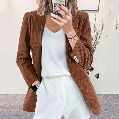 Women's Corduroy Blazer – Textured Tailored Fit – Autumn Winter Australia