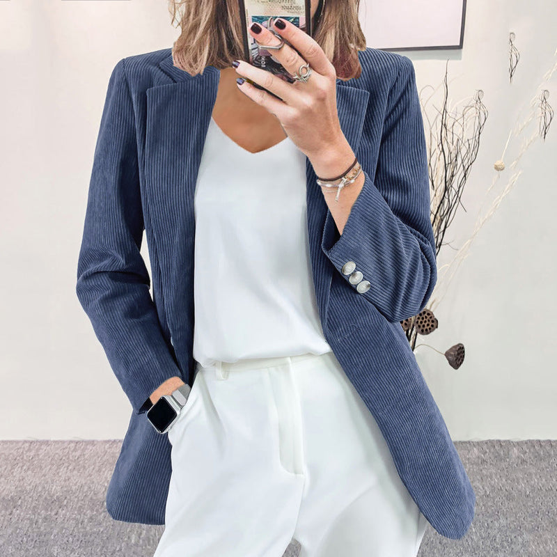 Women's Corduroy Blazer – Textured Tailored Fit – Autumn Winter Australia