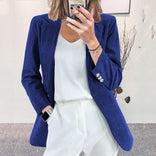 Women's Corduroy Blazer – Textured Tailored Fit – Autumn Winter Australia in Blue