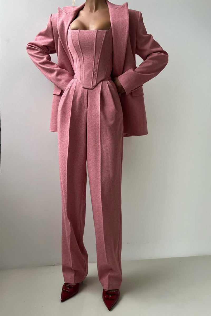 Women's Three-Piece Suit Set – Tailored Herringbone – Office Australia