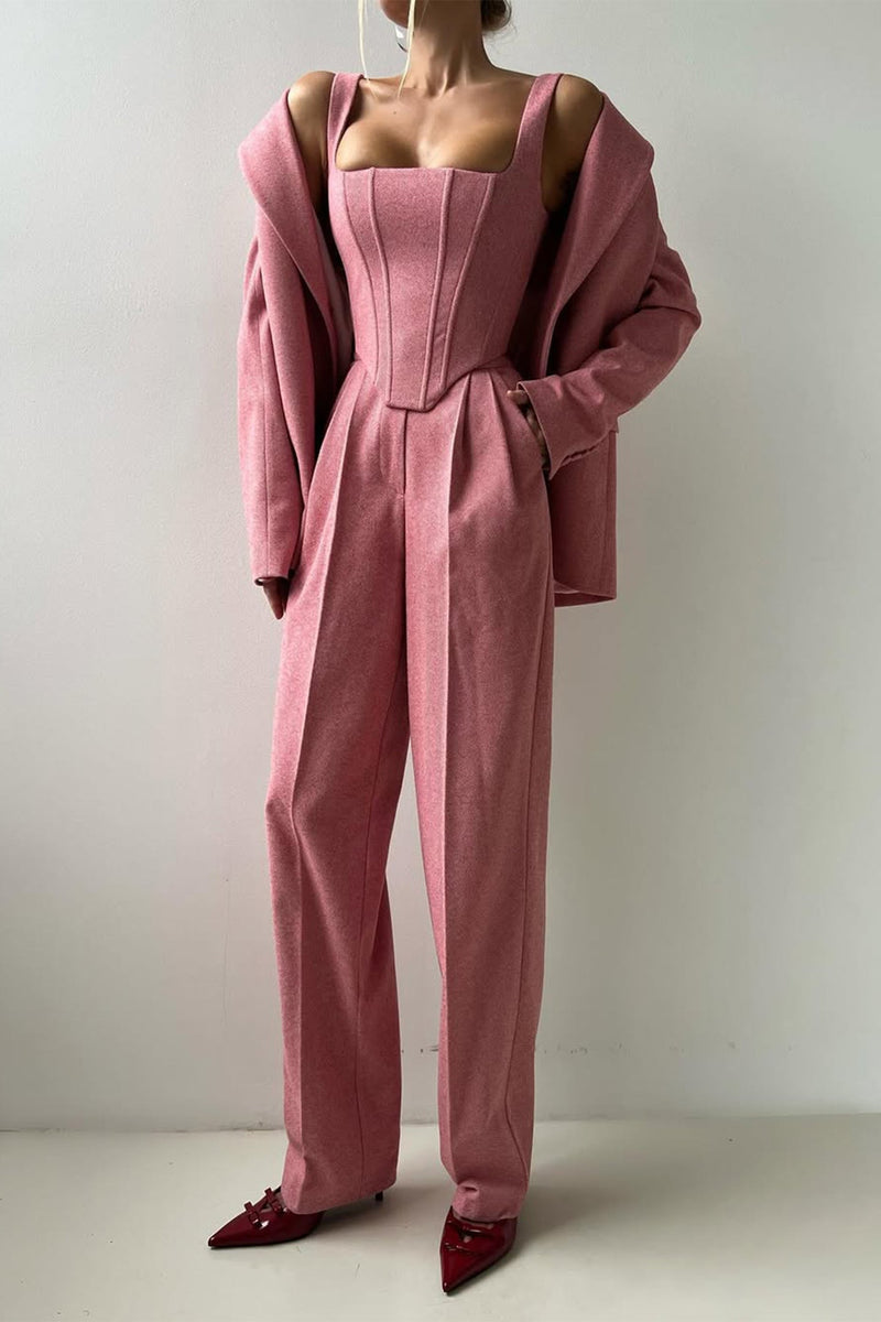 Women's Three-Piece Suit Set – Tailored Herringbone – Office Australia