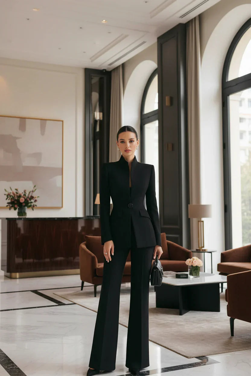 Elvora | Elegant Blazer & Palazzo Set