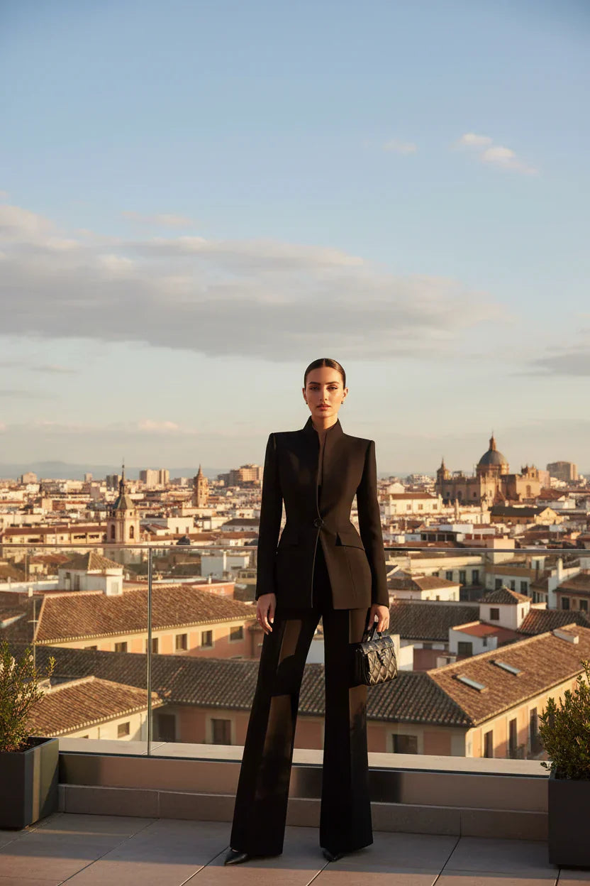 Elvora | Elegant Blazer & Palazzo Set