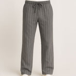 Linen Trousers – Striped Lightweight Breathable – Relaxed Fit – Men's Casual Australia in Gray