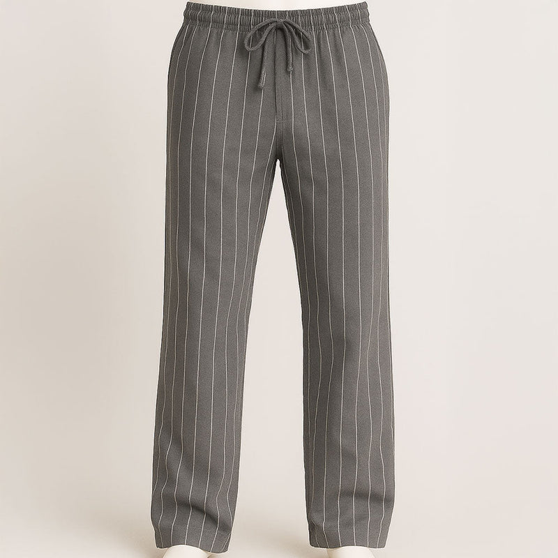 Linen Trousers – Striped Lightweight Breathable – Relaxed Fit – Men's Casual Australia