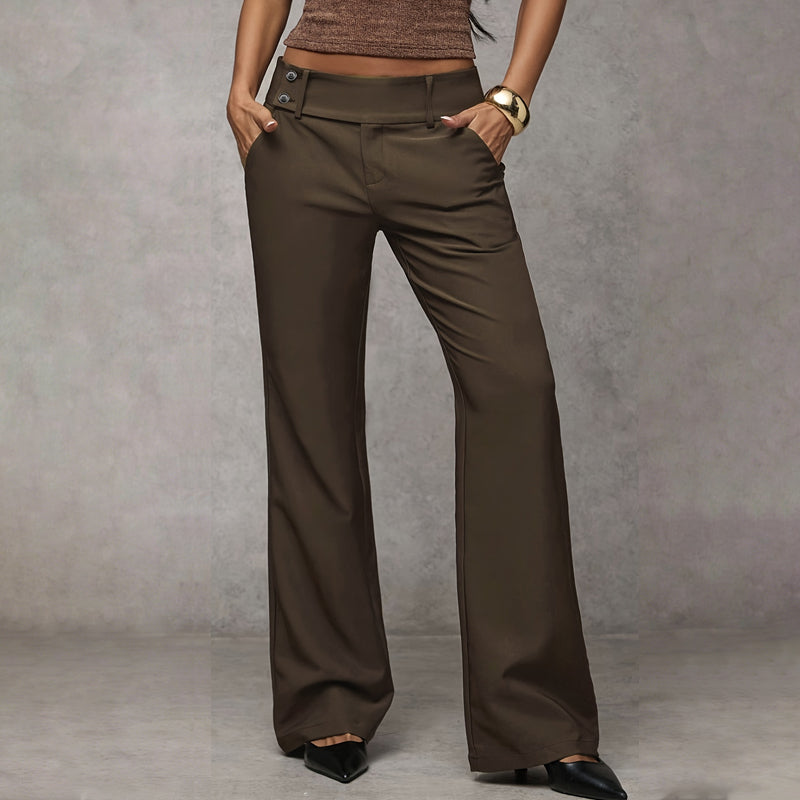 Women's Flared Trousers – High-Rise Soft Stretch – Office Evening Australia