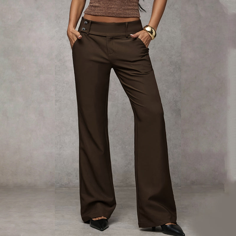 Women's Flared Trousers – High-Rise Soft Stretch – Office Evening Australia