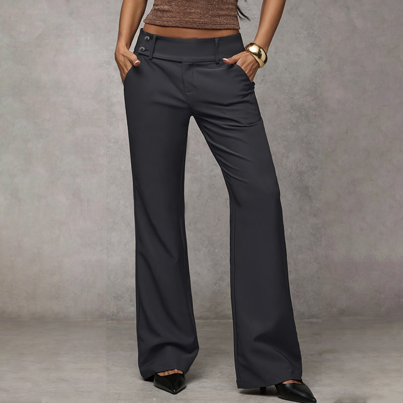 Women's Flared Trousers – High-Rise Soft Stretch – Office Evening Australia