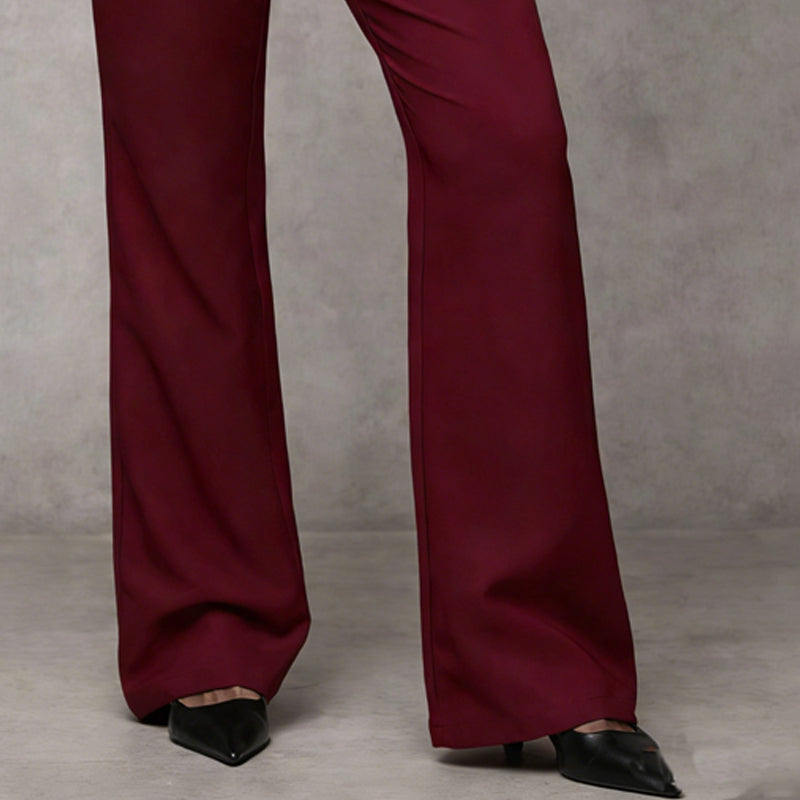Women's Flared Trousers – High-Rise Soft Stretch – Office Evening Australia