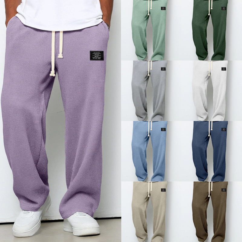 Wide-Leg Trousers – Cotton Blend Adjustable Waist – Men's Smart Casual Australia
