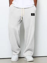 Wide-Leg Trousers – Cotton Blend Adjustable Waist – Men's Smart Casual Australia in White