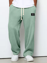 Wide-Leg Trousers – Cotton Blend Adjustable Waist – Men's Smart Casual Australia in Green