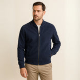 Suede Jacket – Tailored Adjustable Cuffs – Slim Fit – Men's Smart Casual Outerwear Australia in Blue
