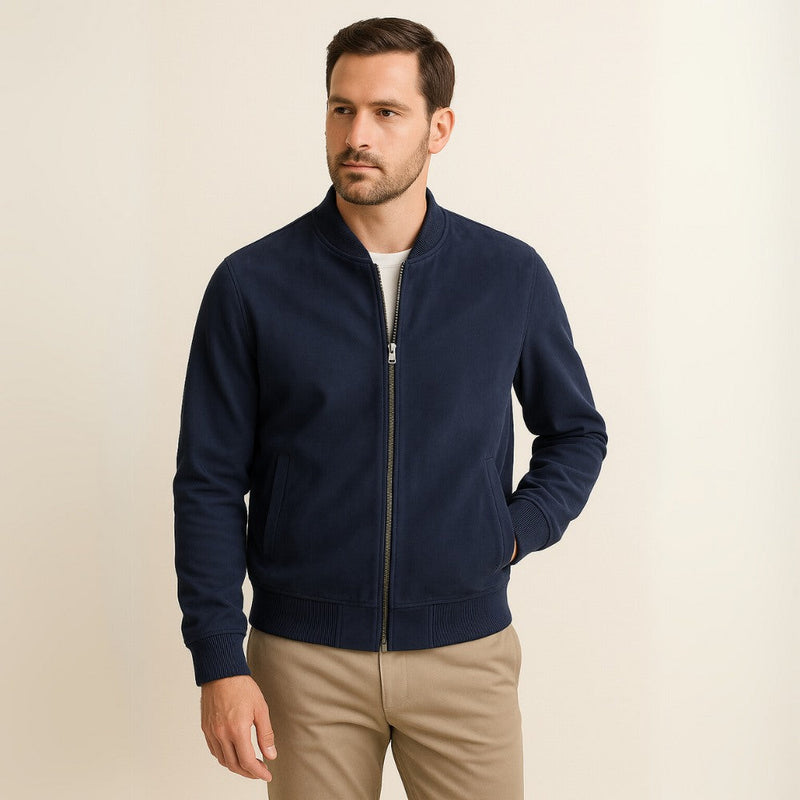 Suede Jacket – Tailored Adjustable Cuffs – Slim Fit – Men's Smart Casual Outerwear Australia