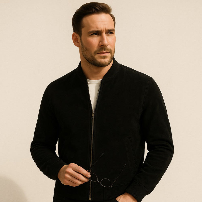 Suede Jacket – Tailored Adjustable Cuffs – Slim Fit – Men's Smart Casual Outerwear Australia