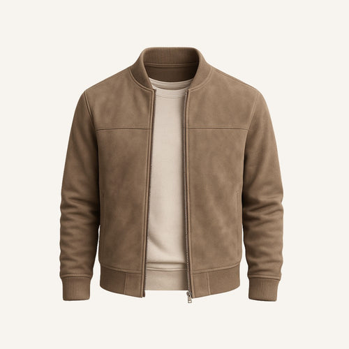 Suede Jacket – Tailored Adjustable Cuffs – Slim Fit – Men's Smart Casual Outerwear Australia