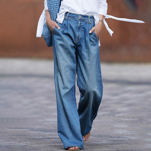 Women's Denim Pants – Wide-Leg High-Waist – Relaxed Casual Australia