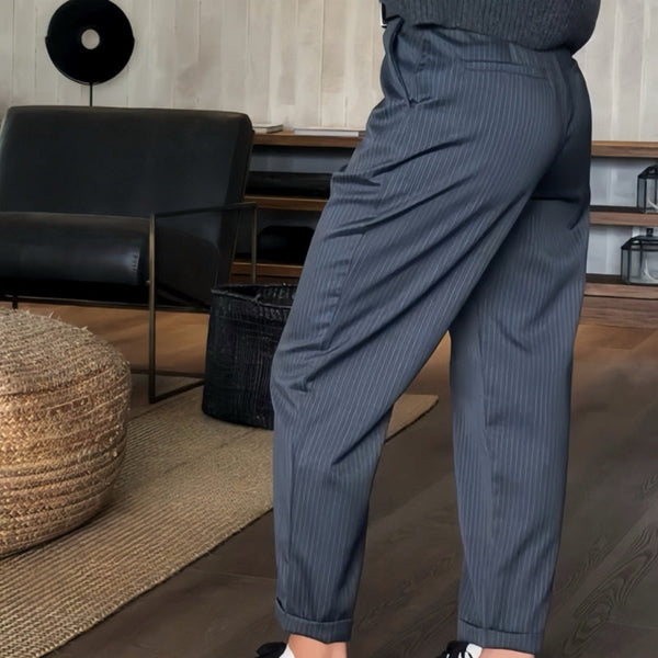 Women's High-Waist Trousers – Wrinkle-Resistant Straight-Leg – Office Australia