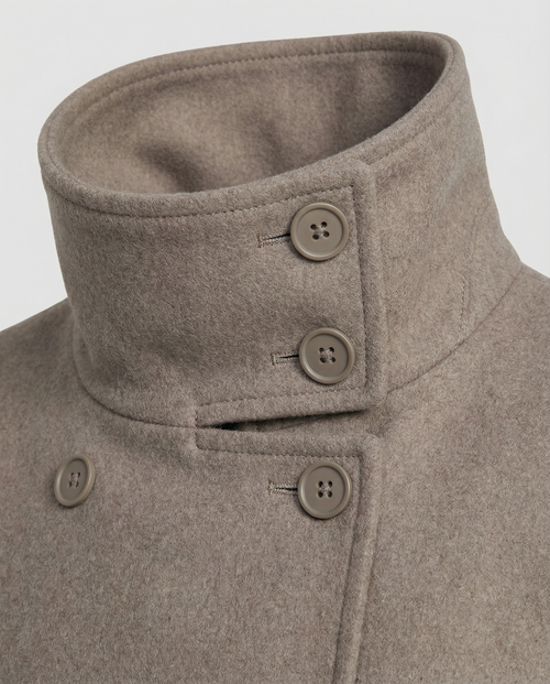 Women's Cropped Jacket – Double-Breasted Wool Blend – Winter Office Australia