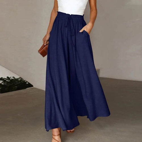 Women's Palazzo Trousers – High-Waisted Wide-Leg – Casual Australia