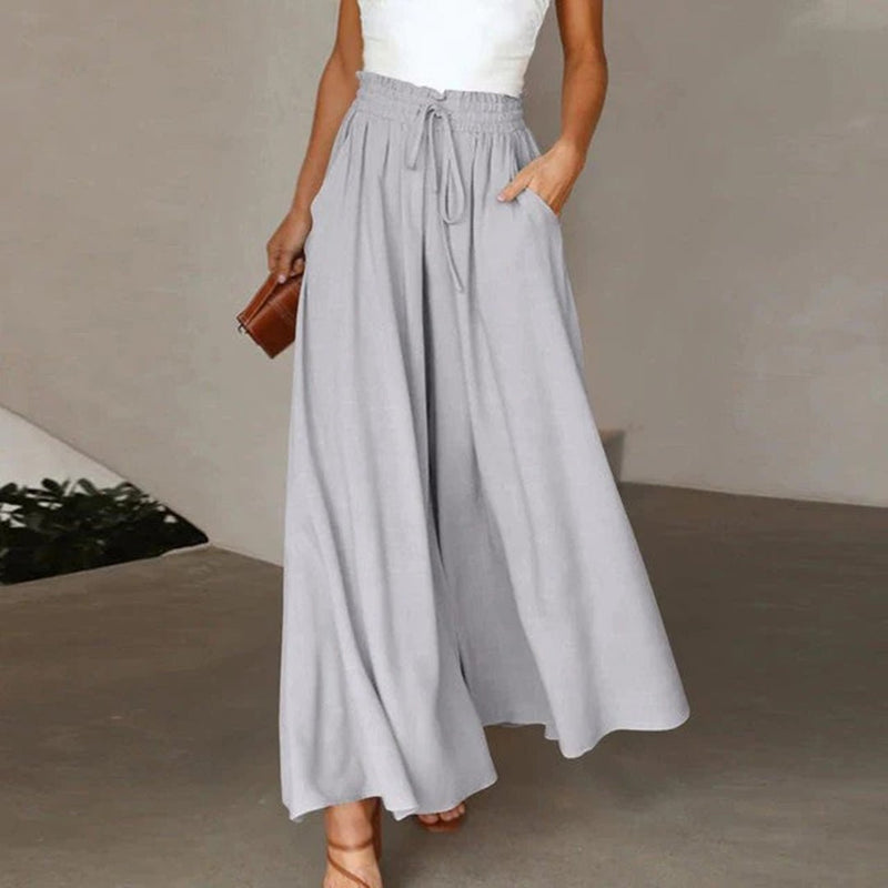 Women's Palazzo Trousers – High-Waisted Wide-Leg – Casual Australia