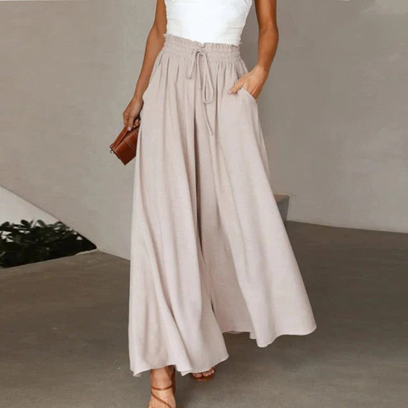 Women's Palazzo Trousers – High-Waisted Wide-Leg – Casual Australia